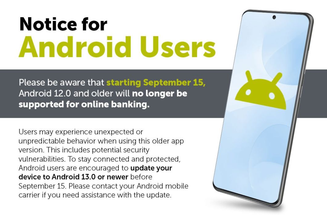 Aviso de Android 12 sobre el banner desplazable